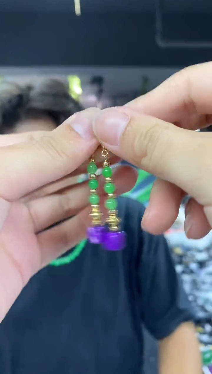 翡翠银S925镶嵌耳饰多样性发其一颜色微差