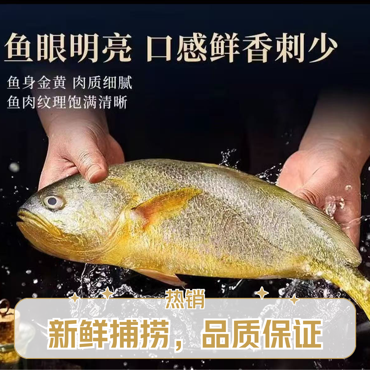 【无冰衣】一条冻品大黄花鱼同城骑手配送上楼