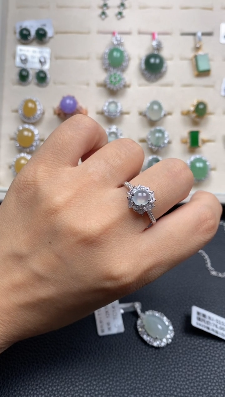 【闪购商品】翡翠戒指银S925镶嵌11111