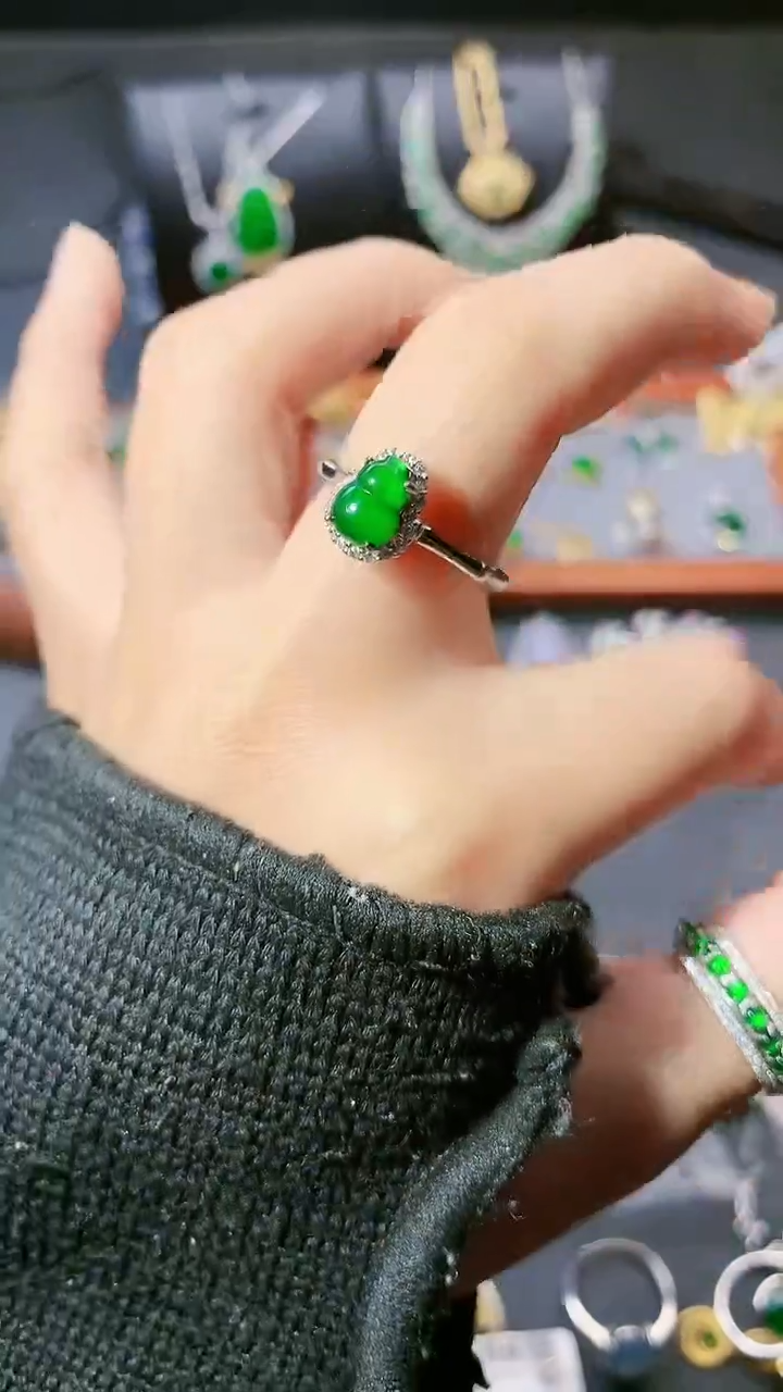 【闪购商品】翡翠戒指银S925镶嵌戒指