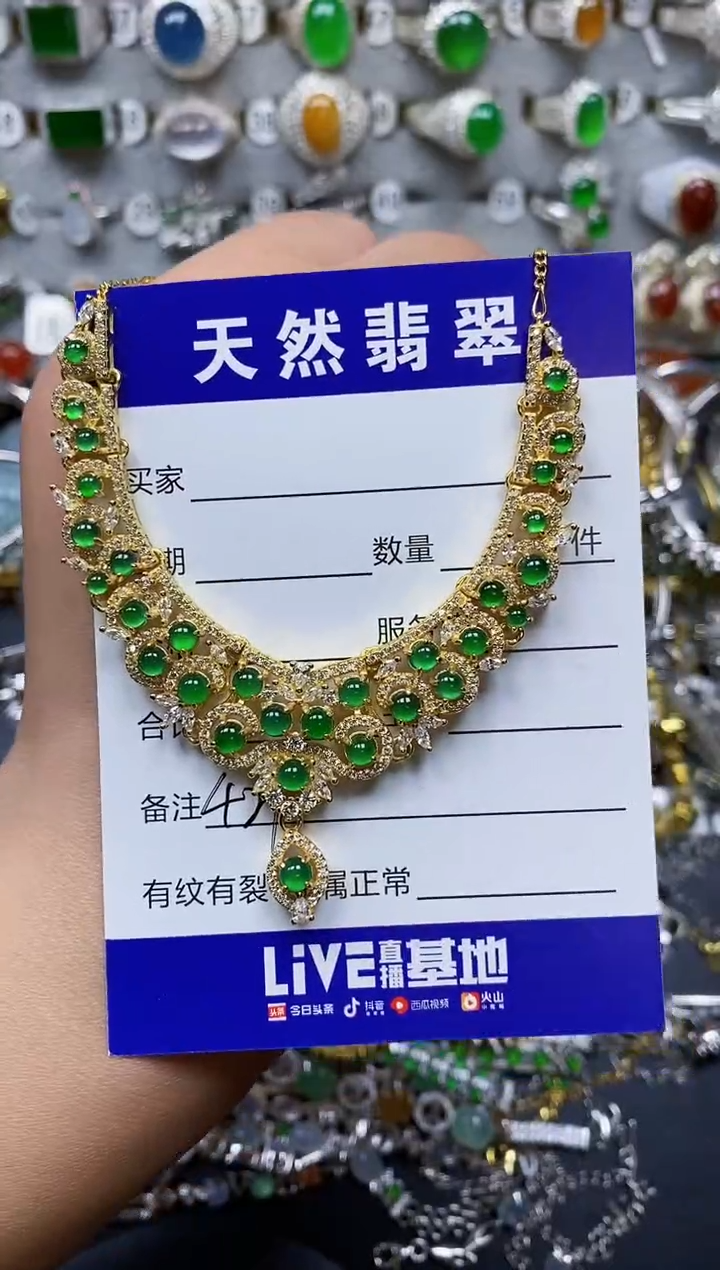 【闪购商品】翡翠颈饰银S925镶嵌0421