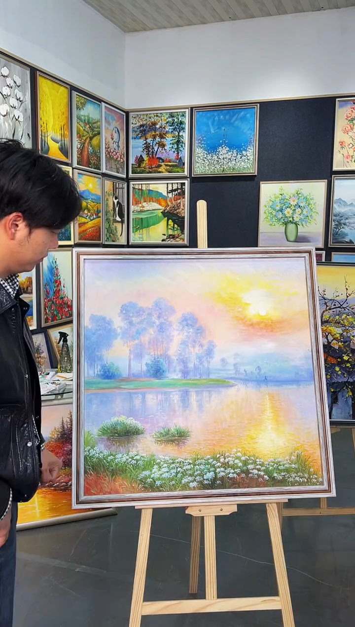 油画80*80纯手工油画巨好看