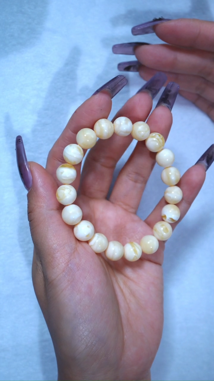 【闪购商品】蜜蜡手链未镶嵌典藏级10mm瓷白浓蜡虎皮妖花