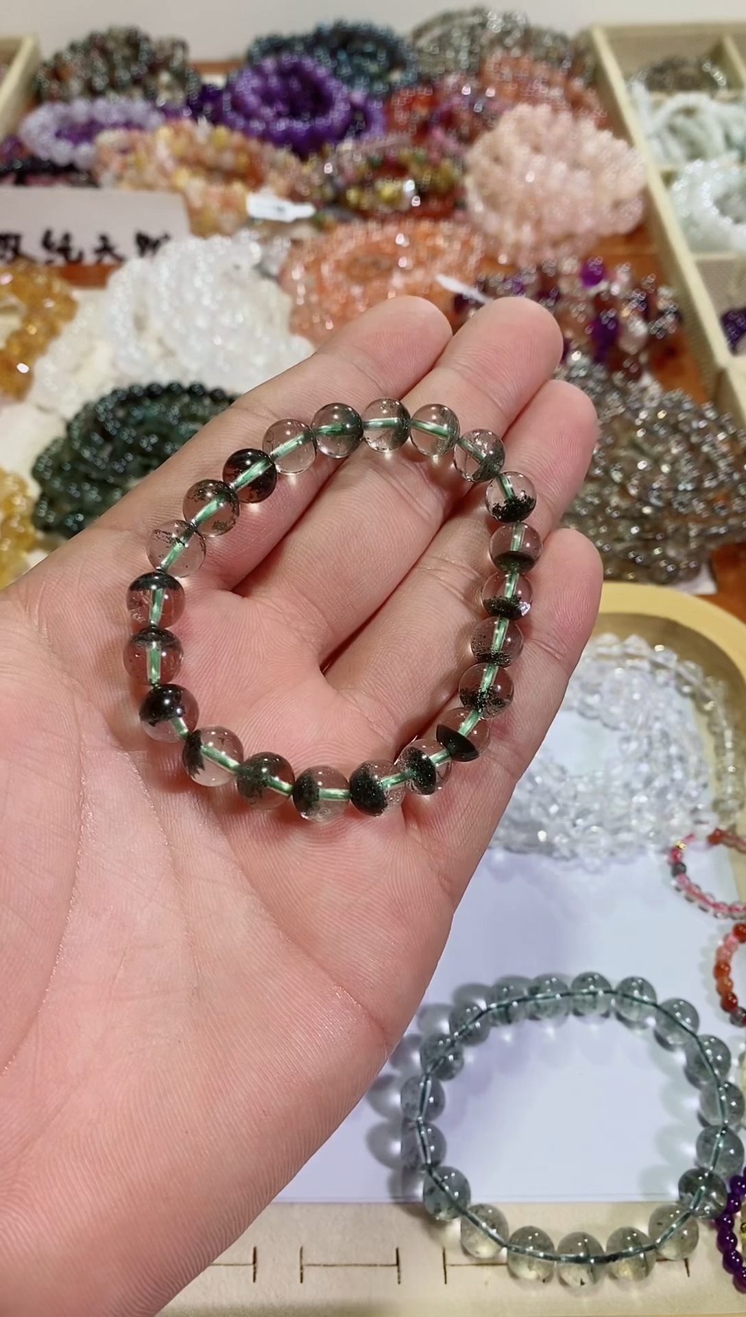 【闪购商品】水晶手链未镶嵌半盆绿幽灵8M+ （多样性发其一）