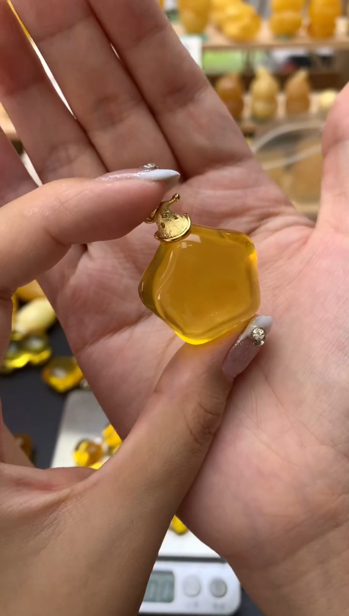 琥珀银S925镶嵌珠宝奇石010琥珀蜜蜡微瑕