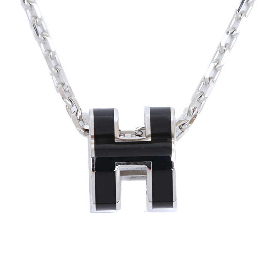 全新未使用 Hermes/爱马仕 项链 Mini 合金银色黑色合金 TP007459
