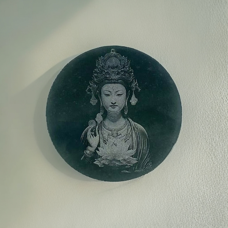 天然翡翠A货蓝水底观音头像吊坠(多样性拍一发一)