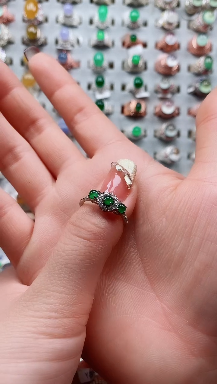 【闪购商品】翡翠戒指银S925镶嵌盘主女戒专场