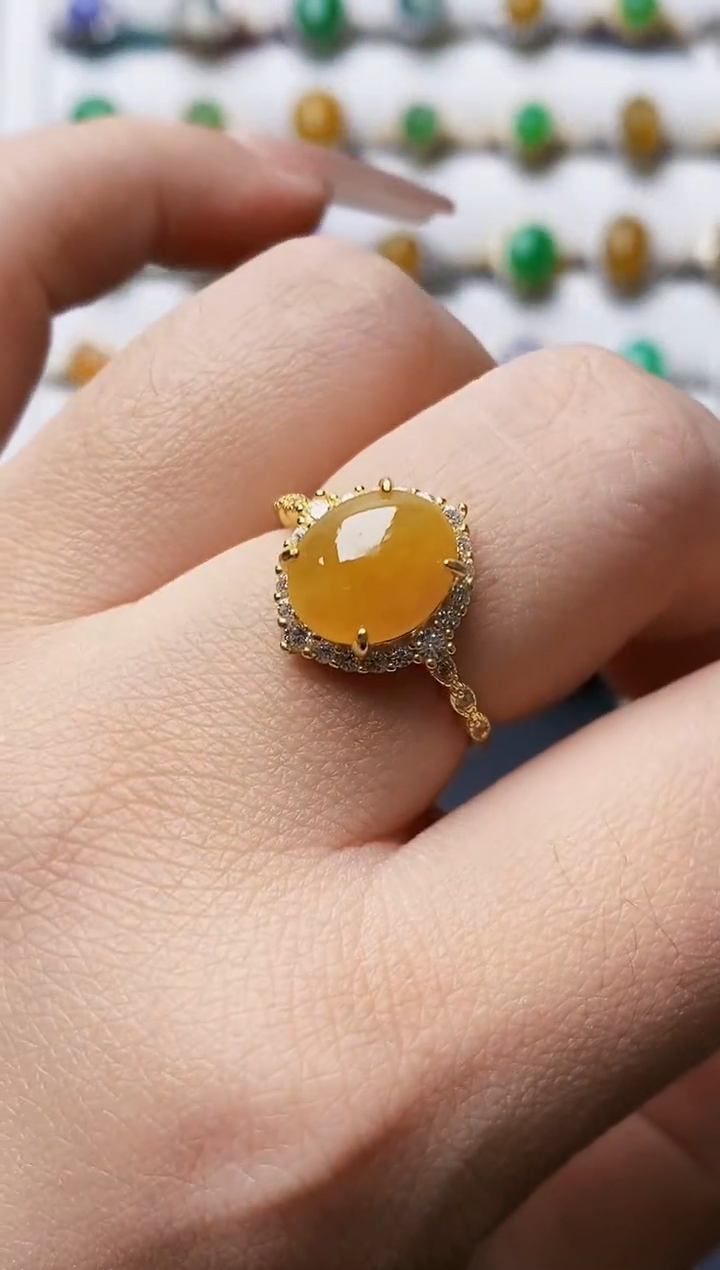 银S925镶嵌戒指翡翠4228