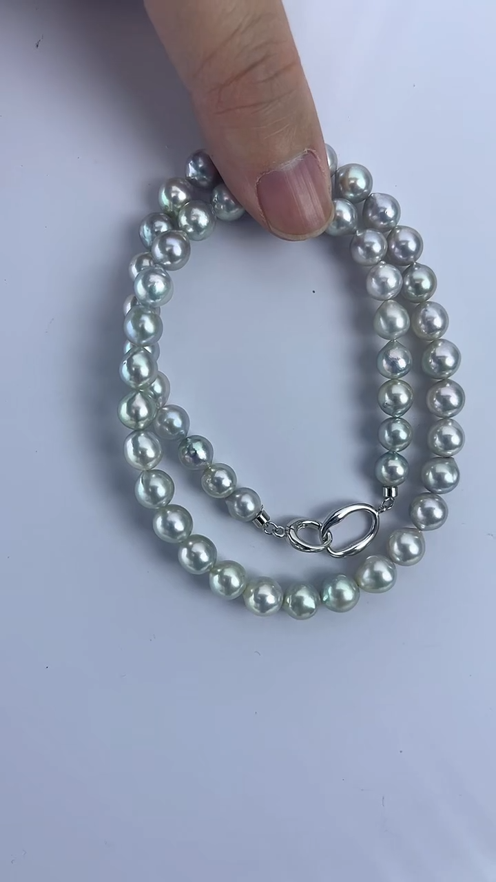 【闪购商品】海水珍珠颈饰未镶嵌天然极光珍珠真多麻蓝精灵约7-8