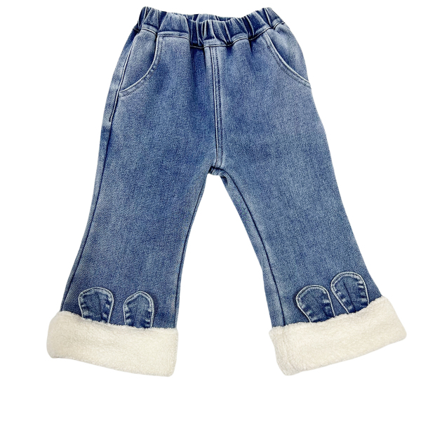 布娜诺长裤小童洋气冬季秋季女中腰牛仔裤加绒童装春秋时尚春季