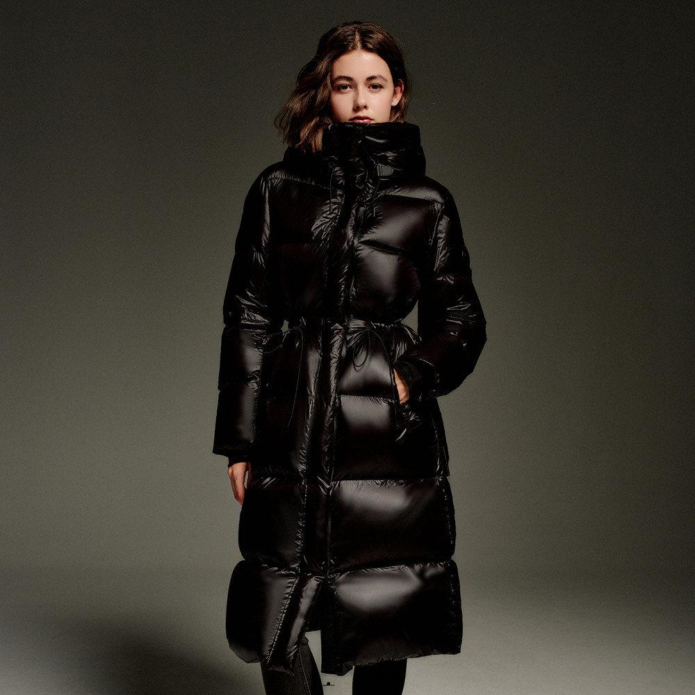 朱先生FIC【波兰95防水绒·大被子可束腰羽绒服】女款特长版冰湖鸭绒