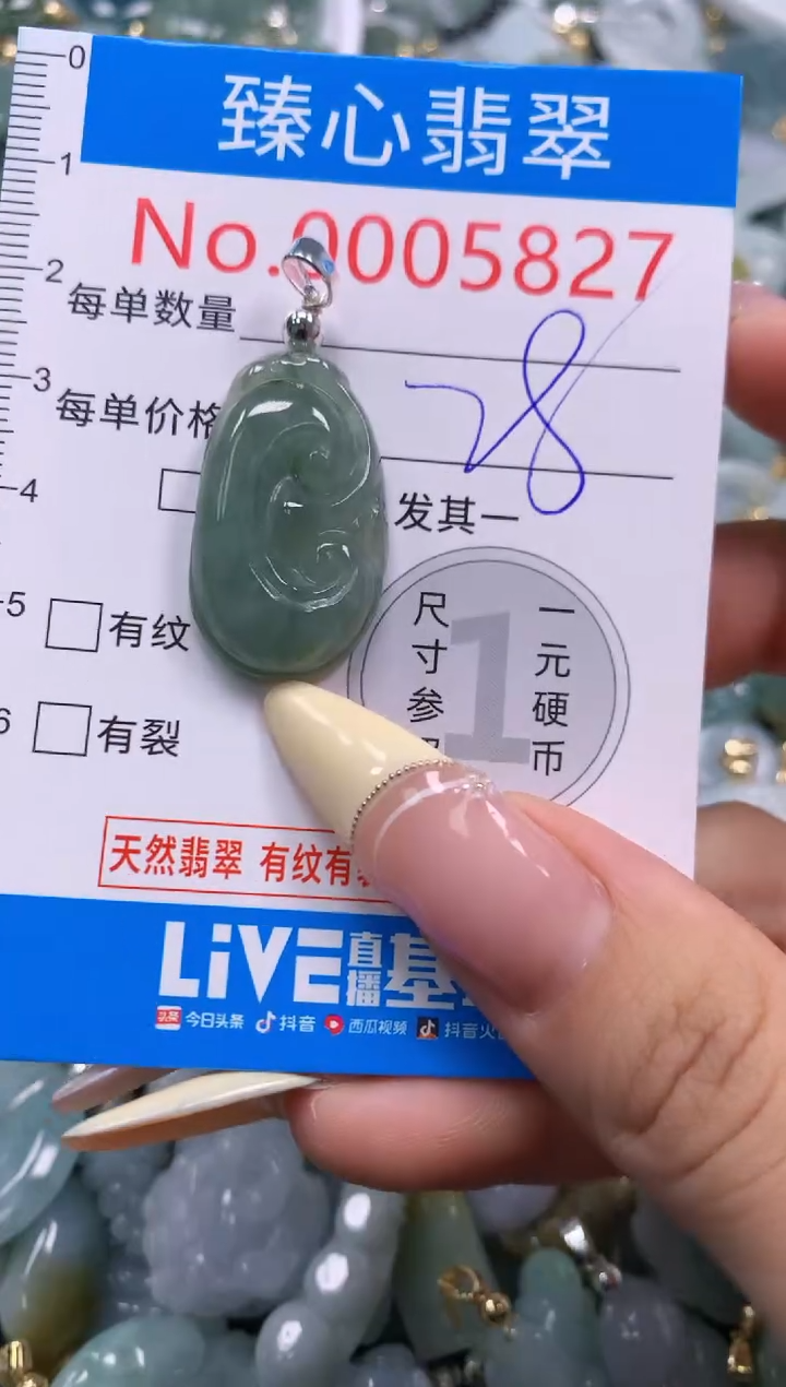 翡翠未镶嵌颈饰含绳000