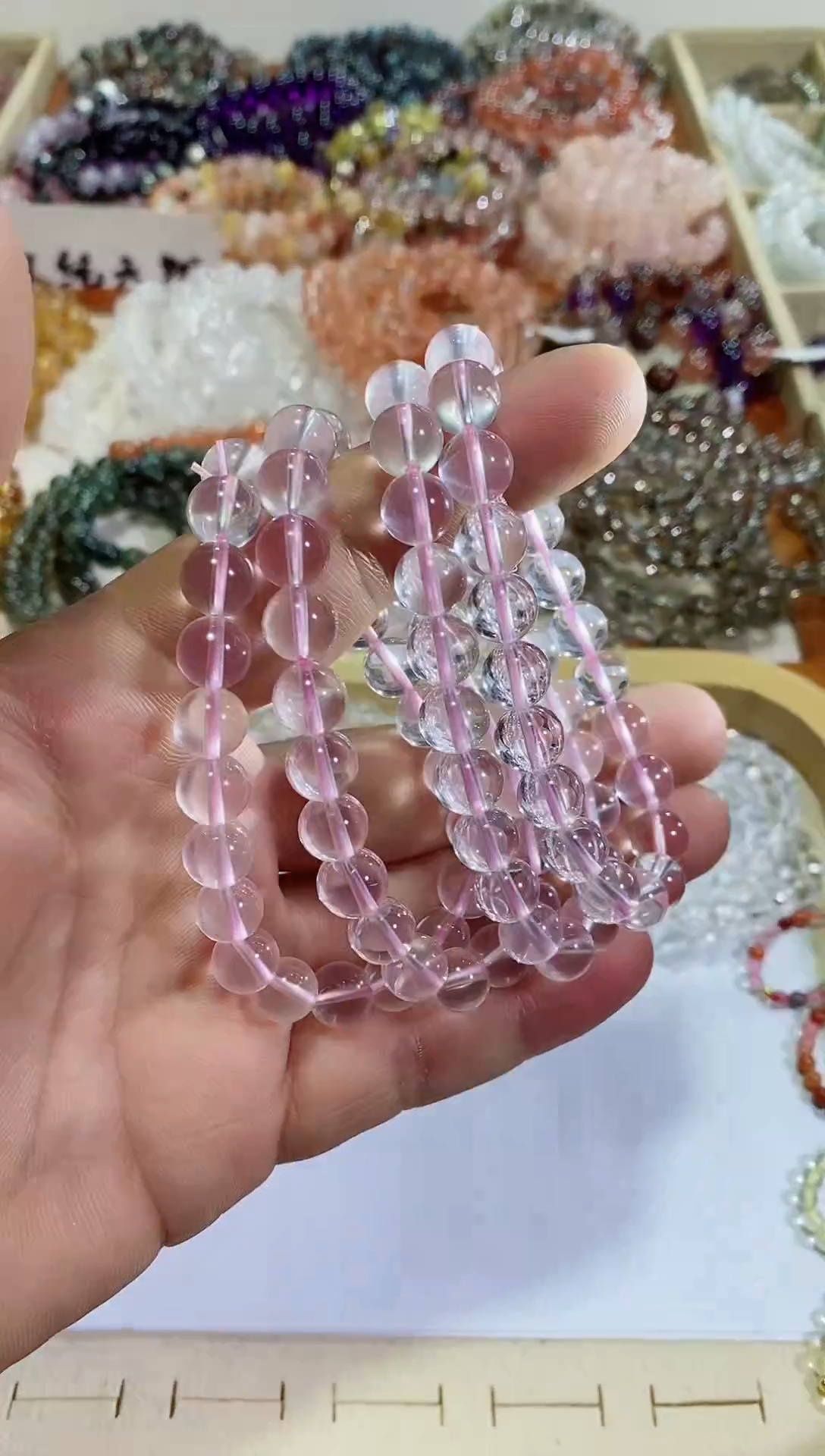【闪购商品】水晶手链未镶嵌莫桑比克粉水晶9M+ (多样性发其一）