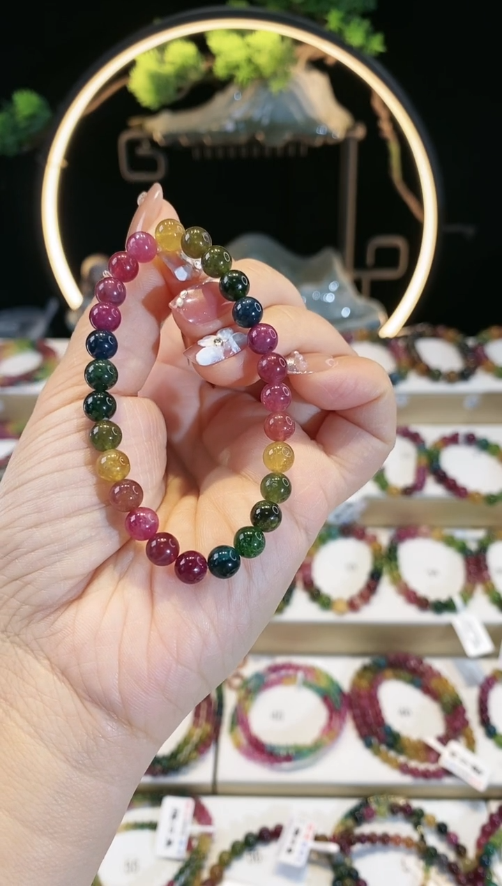 【闪购商品】碧玺手链未镶嵌 G2190素圈颜色微差