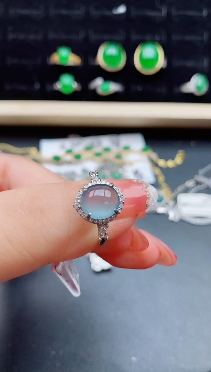 【闪购商品】翡翠戒指银S925镶嵌50805