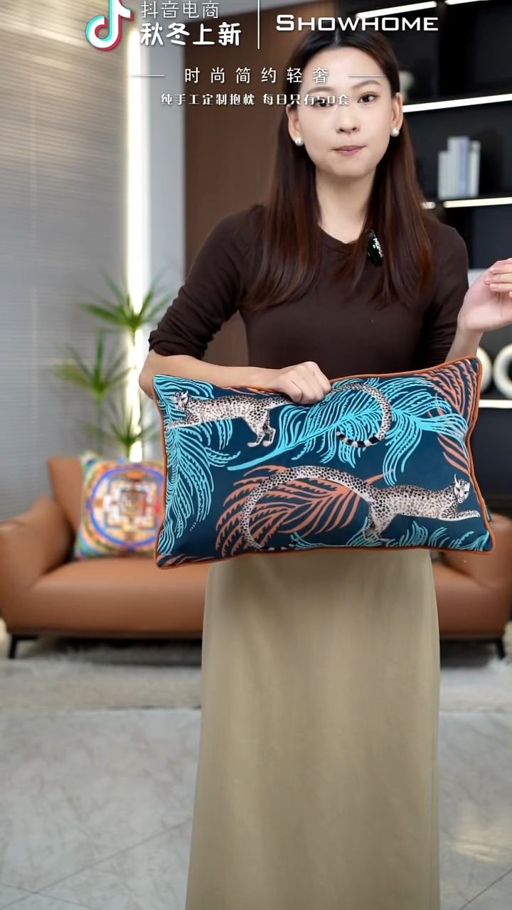 豹纹图案30X50腰枕带芯