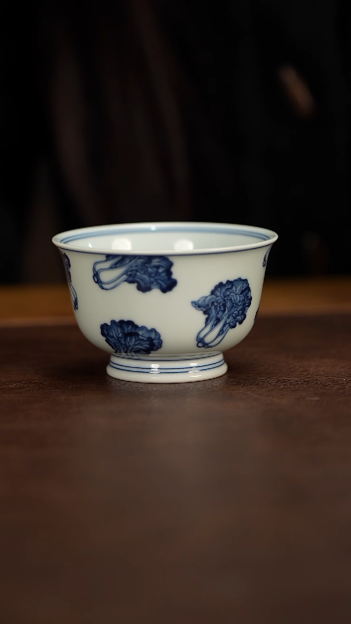 【闪购商品】水造青花白菜杯杯