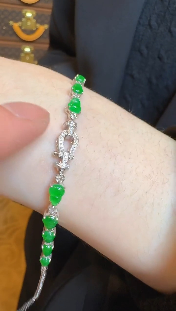 【闪购商品】翡翠手链18K金镶嵌多样性团购发一件