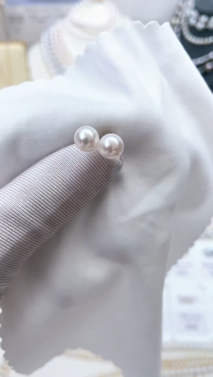 【闪购商品】海水珍珠耳饰18K金镶嵌特选福利6-7mm不退不换