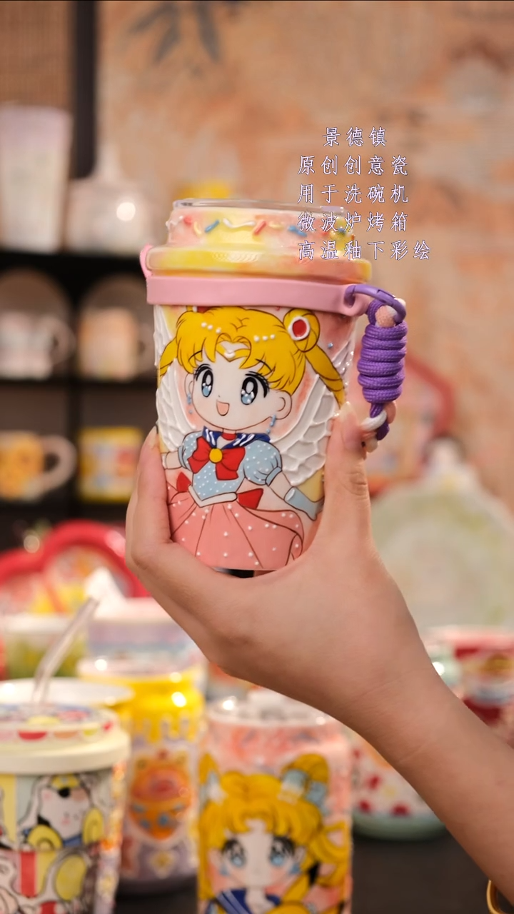 摆件景德镇手工手绘设计师款