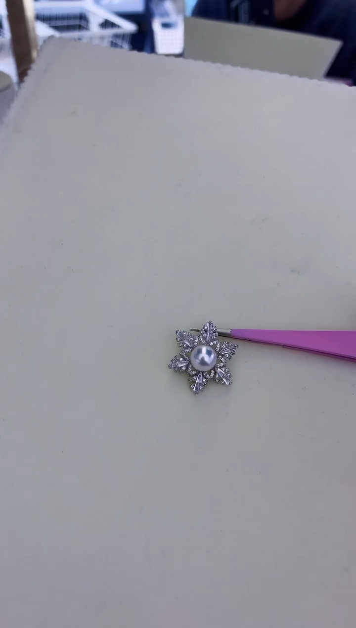 银S925镶嵌饰品海水珍珠雪花吊坠
