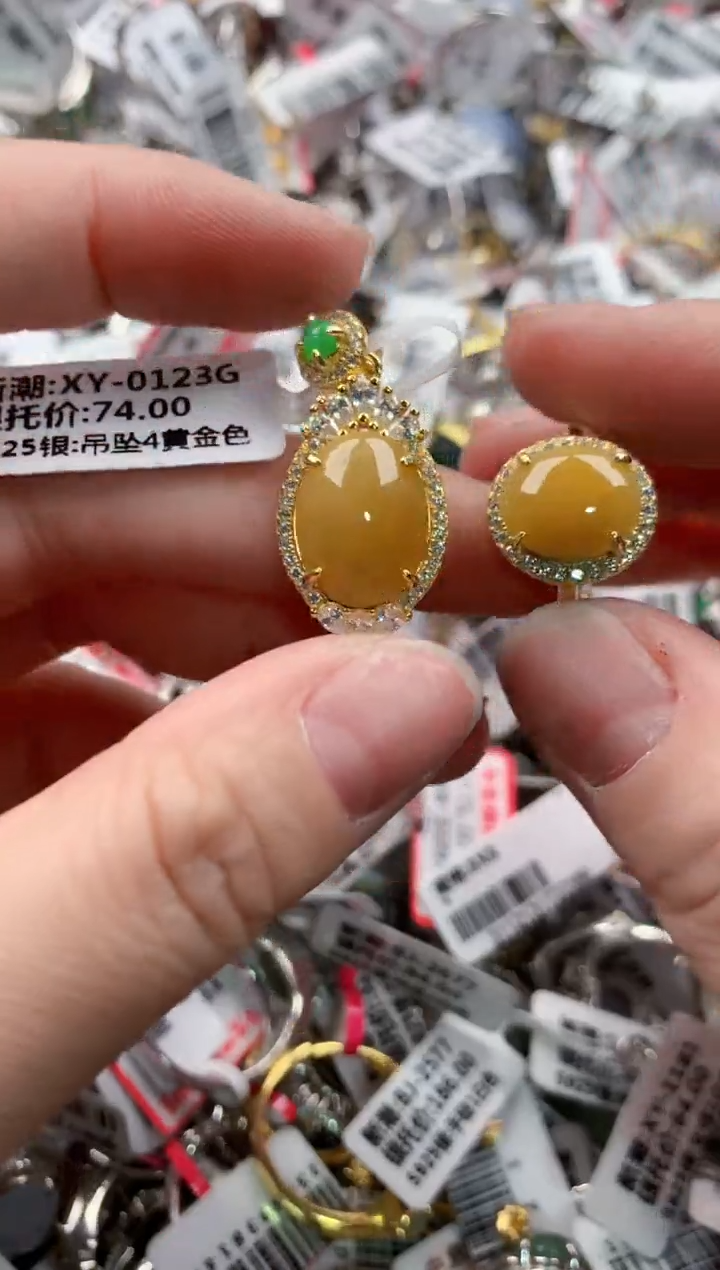 银S925镶嵌戒指翡翠999   8