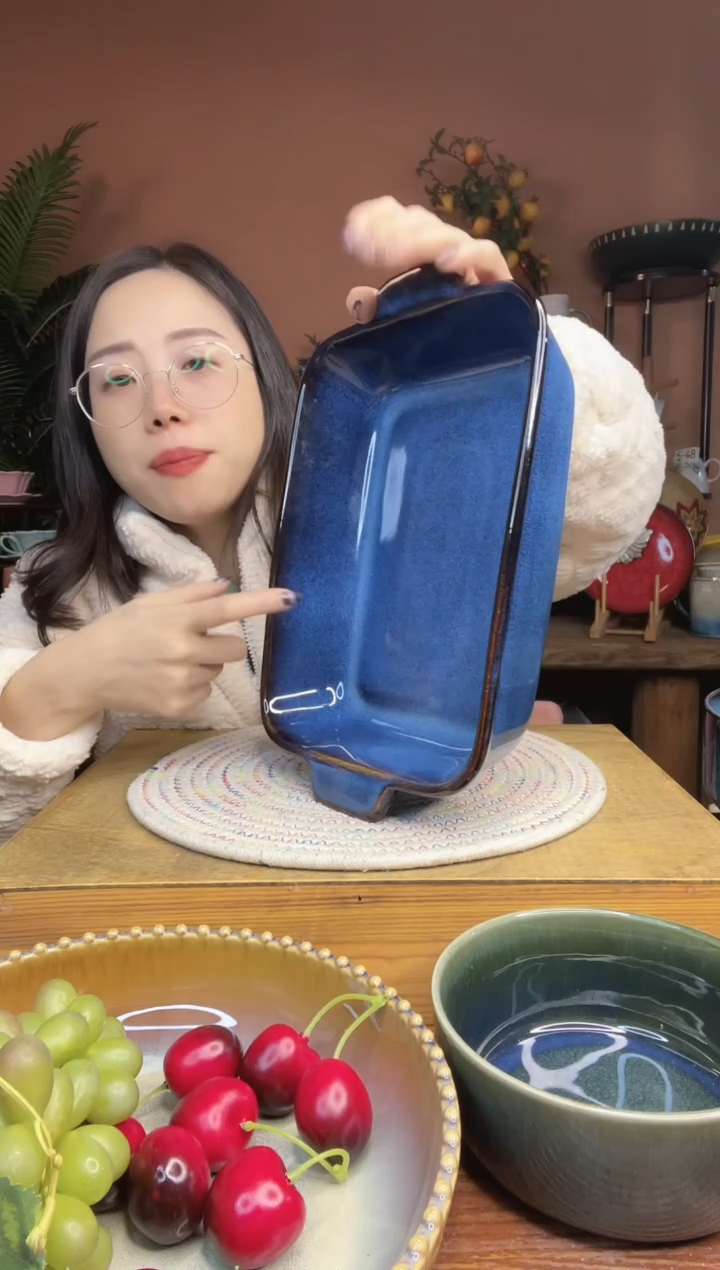 陶瓷10英寸双耳烤盘 微瑕疵