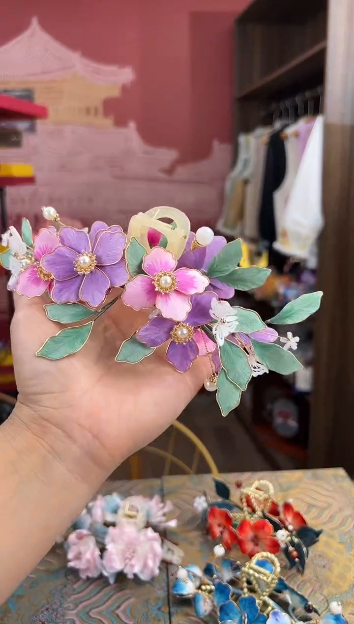 【闪购商品】刺绣非遗绒花（发饰）