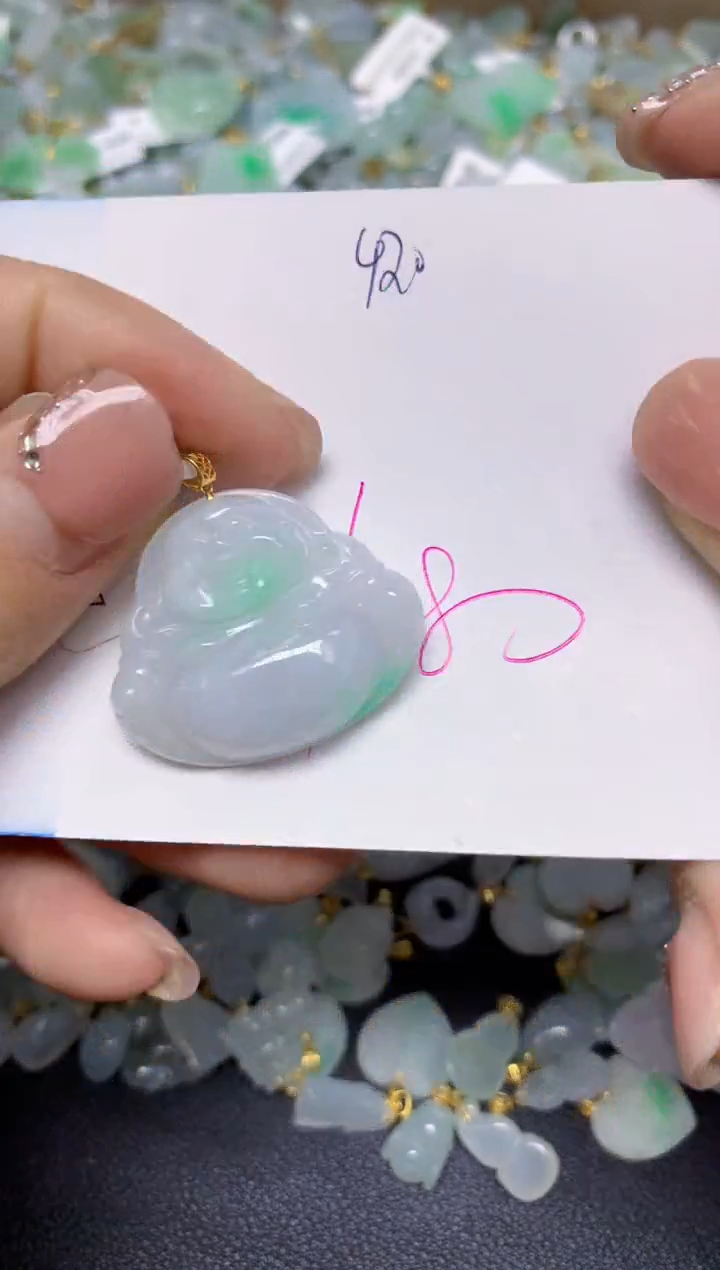 【闪购商品】翡翠挂件18K金镶嵌 天然翡翠A货