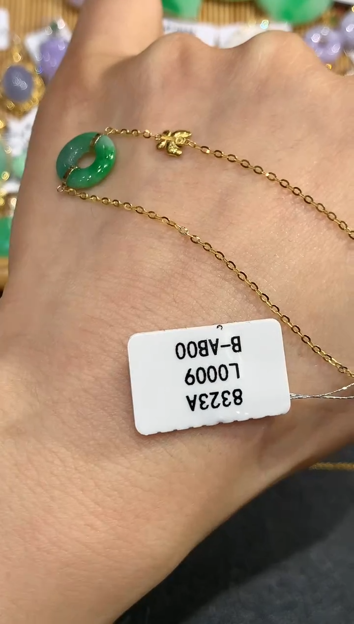 【闪购商品】翡翠手链18K金镶嵌2324   