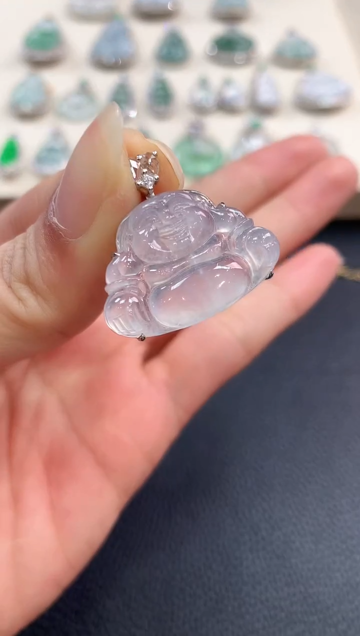 【闪购商品】翡翠吊坠(不含链)18K金镶嵌b58       