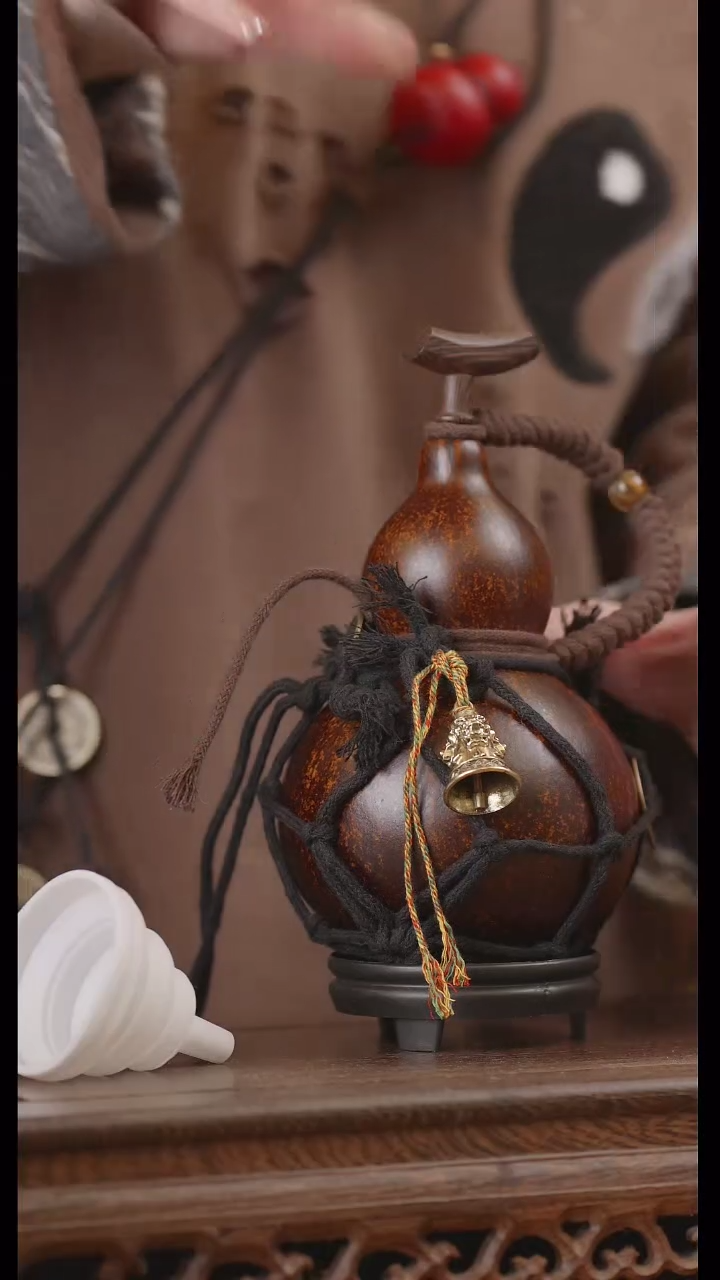 【闪购商品】318号精品天然大漆工艺防渗内胆酒葫芦~