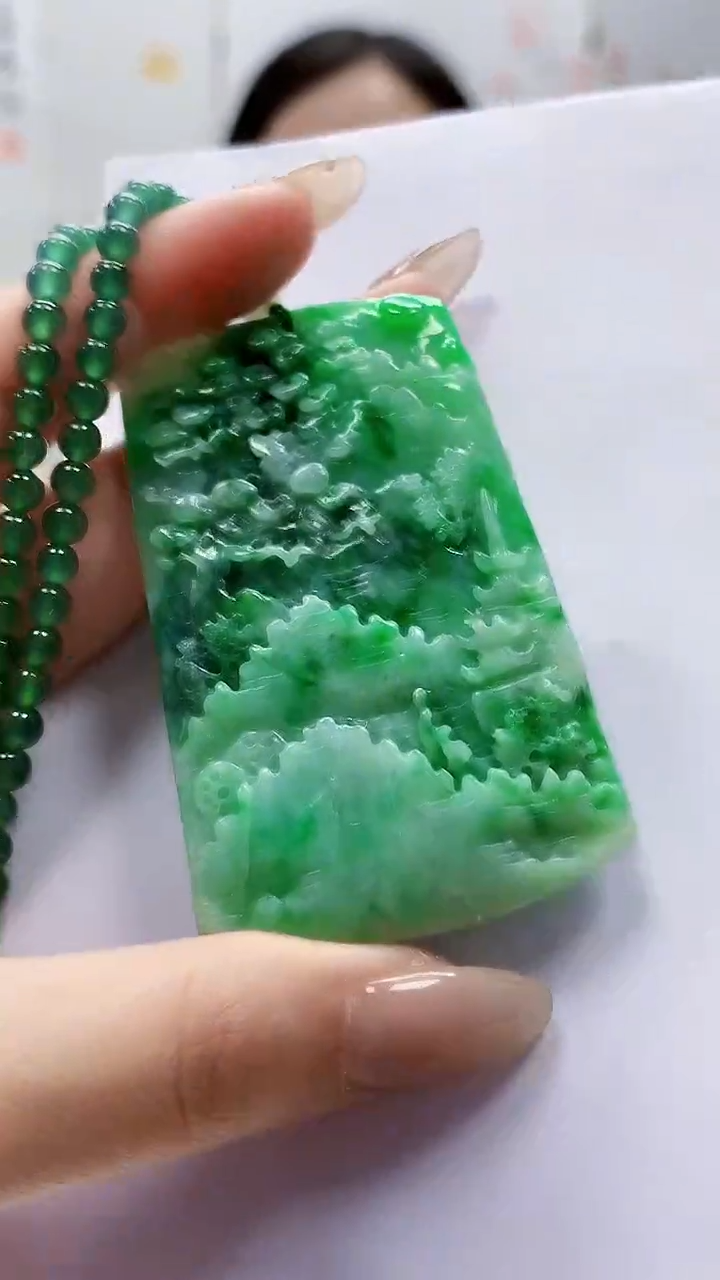 未镶嵌定制翡翠4852lr-毛货挂件赠珠链63