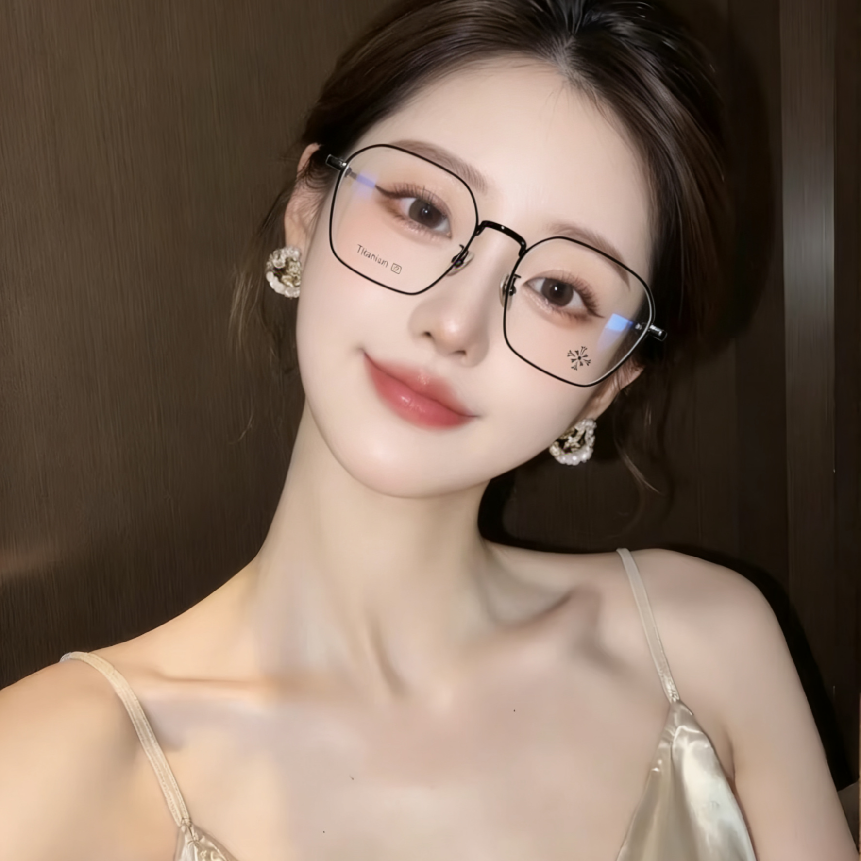 A1004克罗同款纯钛男女通用大框时尚方框眼镜框眼镜架韩版ins