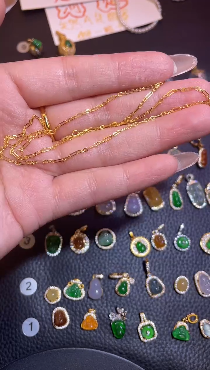 颈饰银S925镶嵌翡翠1