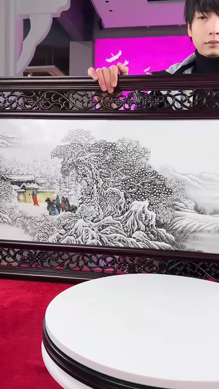 摆件瓷三顾茅庐大全瓷板