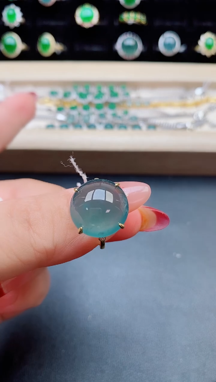 【闪购商品】翡翠戒指银S925镶嵌213211