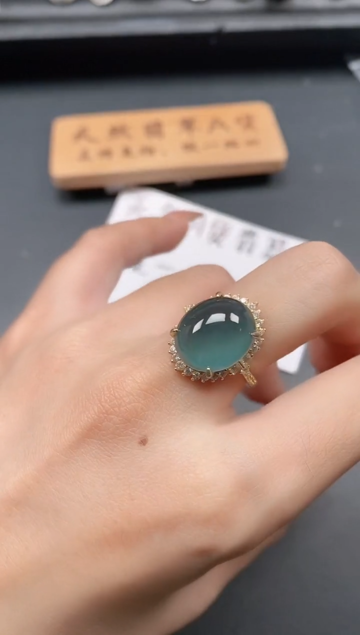 银S925镶嵌戒指翡翠111