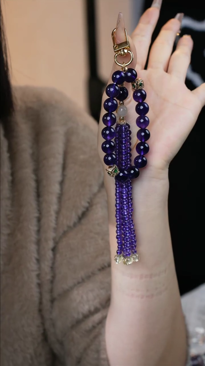 【闪购商品】水晶手链未镶嵌紫色手机链