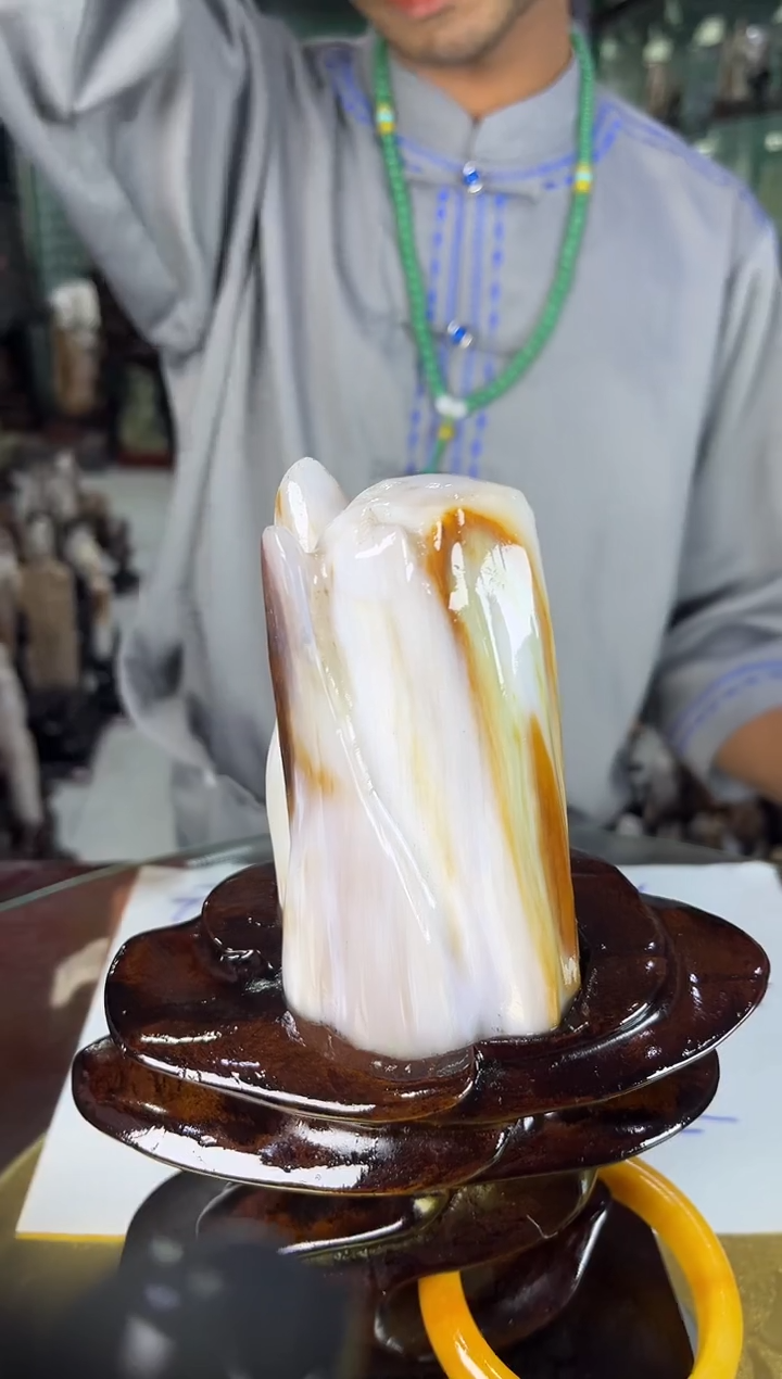 未镶嵌珠宝奇石硅化玉缅甸天然树化玉摆件