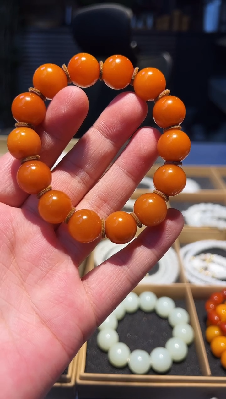 手串蜜蜡未镶嵌15+念珠蜡