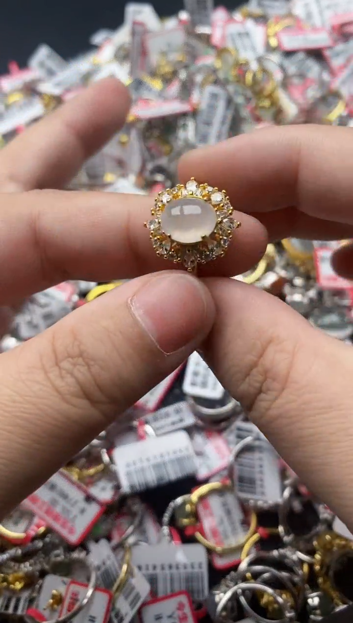 【闪购商品】翡翠戒指银S925镶嵌666666---6