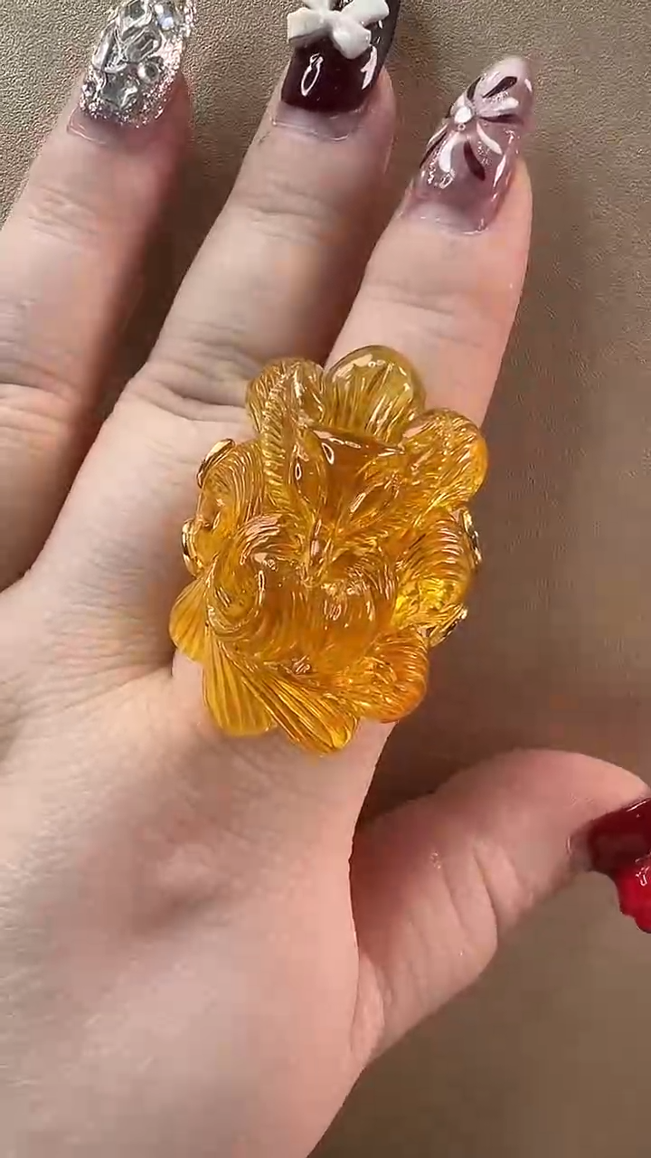 【闪购商品】琥珀戒指未镶嵌戒指