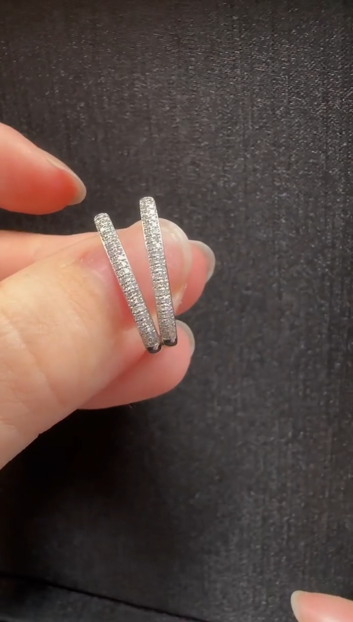 翡翠18K金镶嵌耳饰954钻石一对