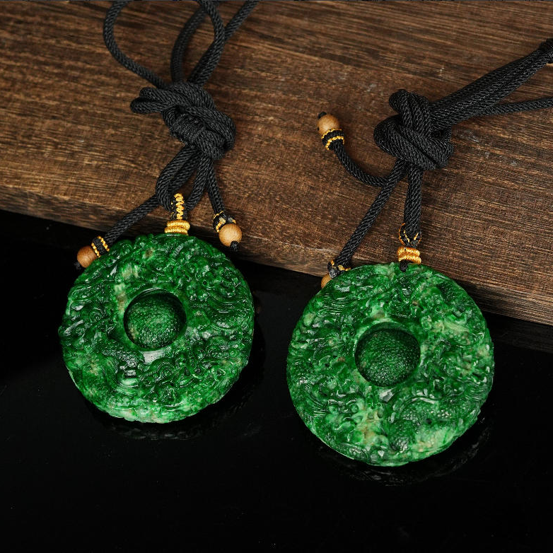 R*翡翠雕刻龙项链@CS008091828@多样性发其一