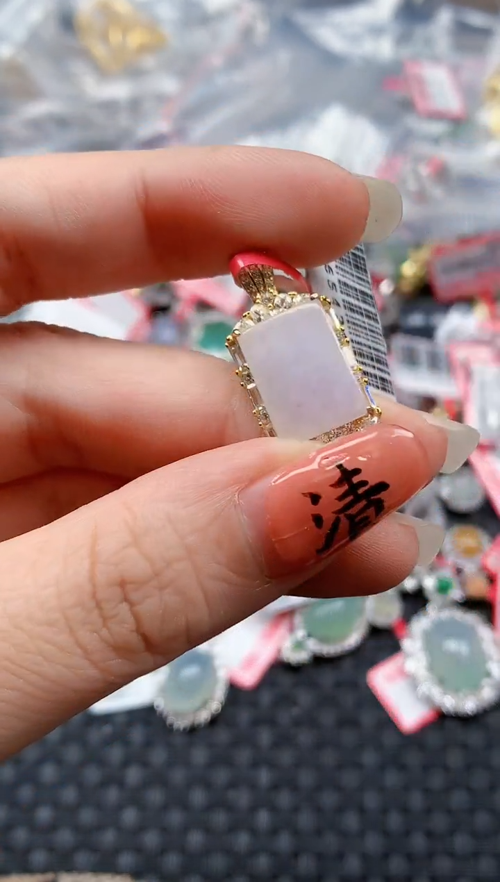 银S925镶嵌戒指翡翠天然A货缅甸翡翠