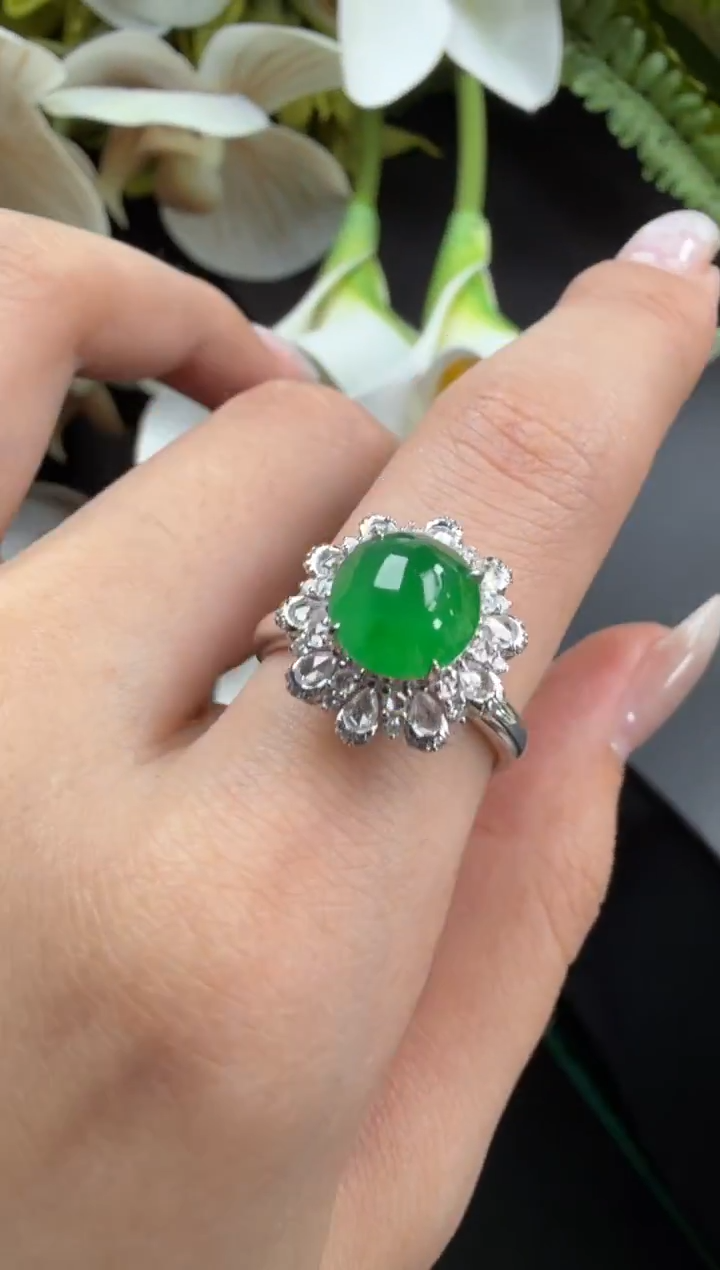 未镶嵌戒指翡翠翡翠戒指