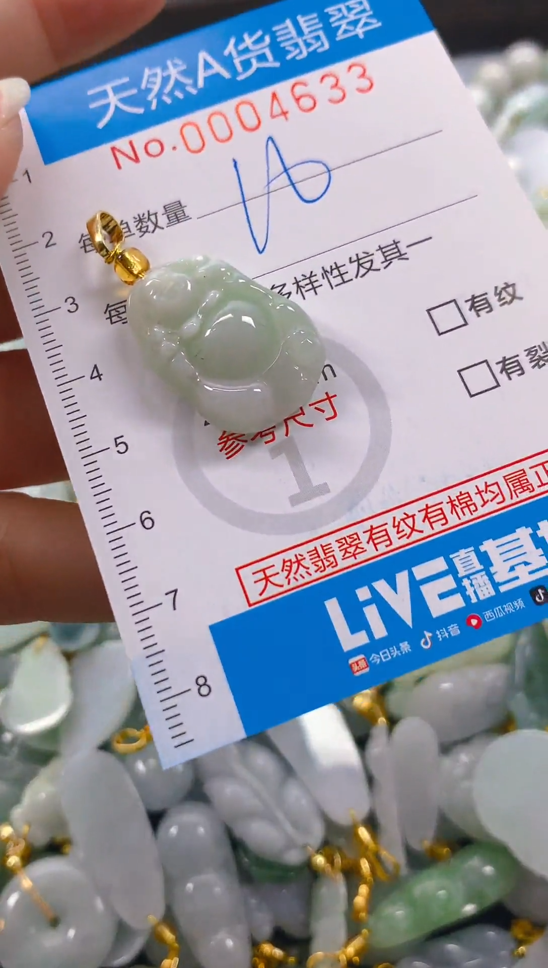 颈饰未镶嵌翡翠净货挂件-4633