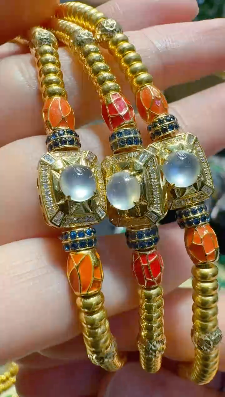 18K金镶嵌手链翡翠多样性团购发一件